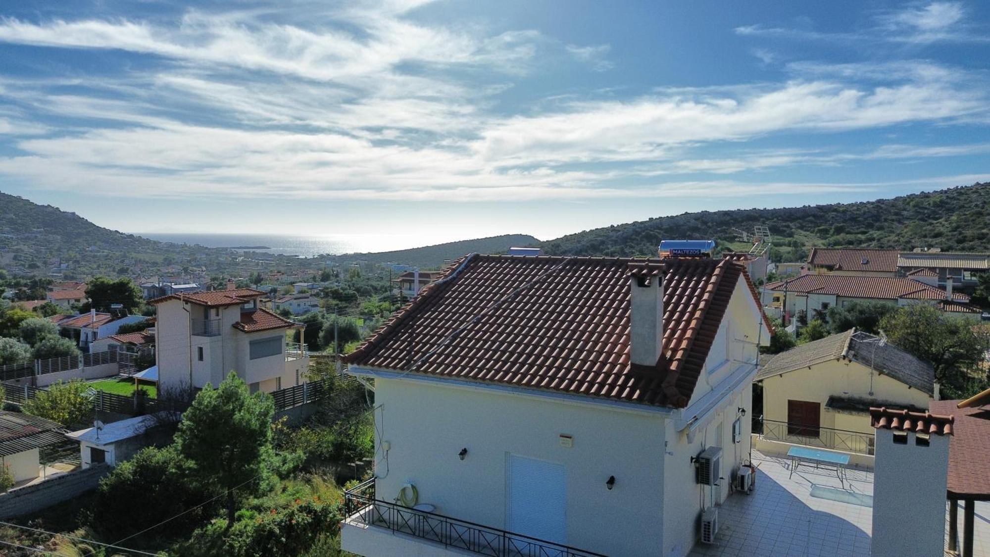 Beautiful Maisonette With A View To The Mountains And The Sea Agia Marina  Exterior foto